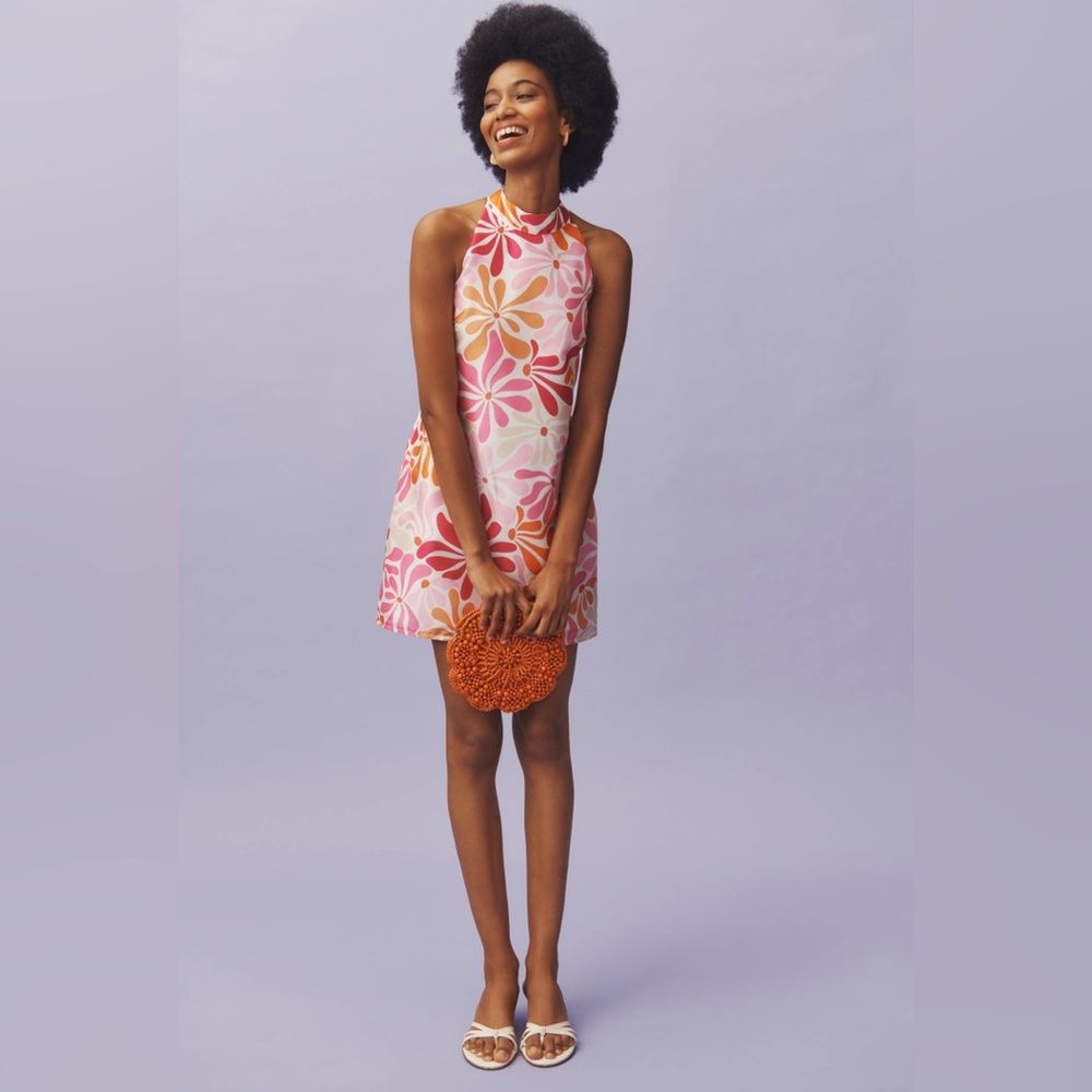 Hutch‎ | NWT Jones Halter Mini Dress, Mod Psychedelic Retro 70's Vibes Sz. M - Picture 10 of 12